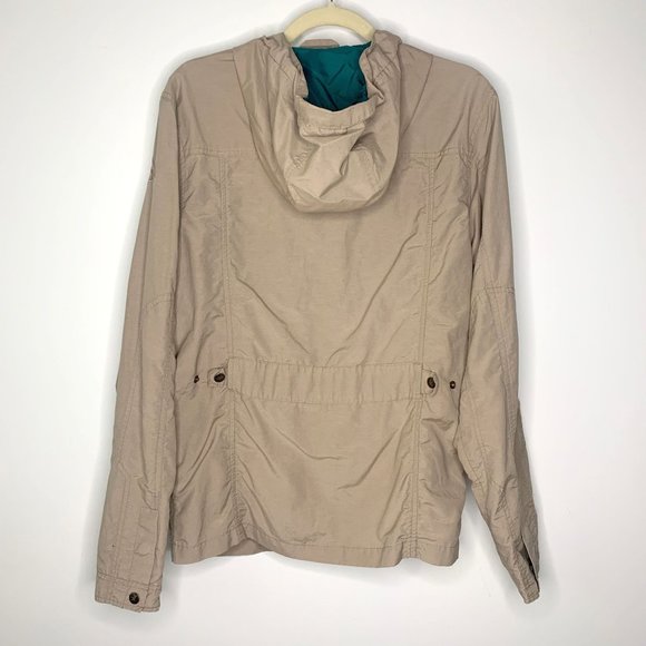 I. SPIEWAK &‎ SONS Beige Tan Hooded High Neck Windbreaker Jacket Sz M - Picture 5 of 10